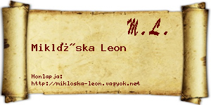 Miklóska Leon névjegykártya